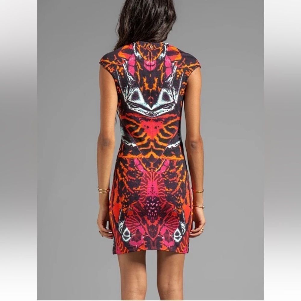McQ Alexander McQueen Interlock dress kaleidoscope print knit bodycon mini L - Picture 3 of 13